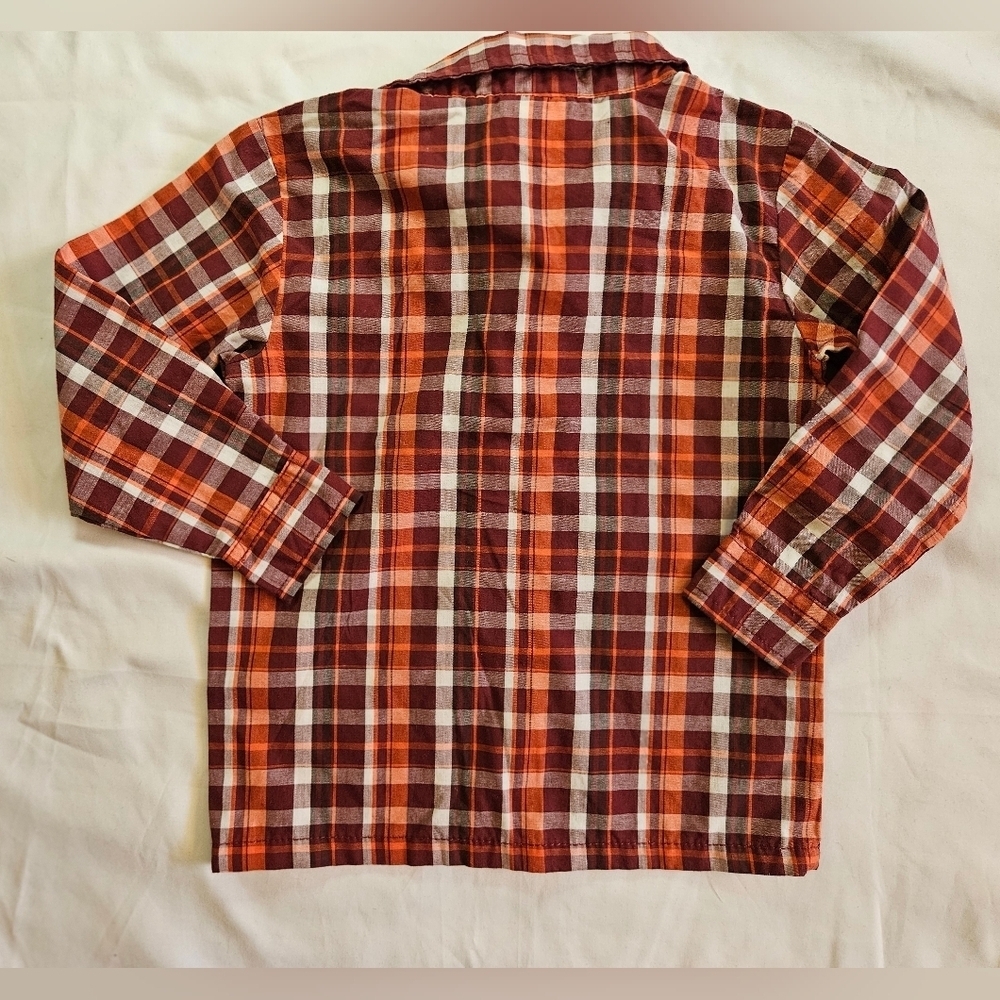 Wonder Kids Boys Red Plaid Lightweight Long Sleeve Button Up Shirt Size 2T - Picture 8 of 9